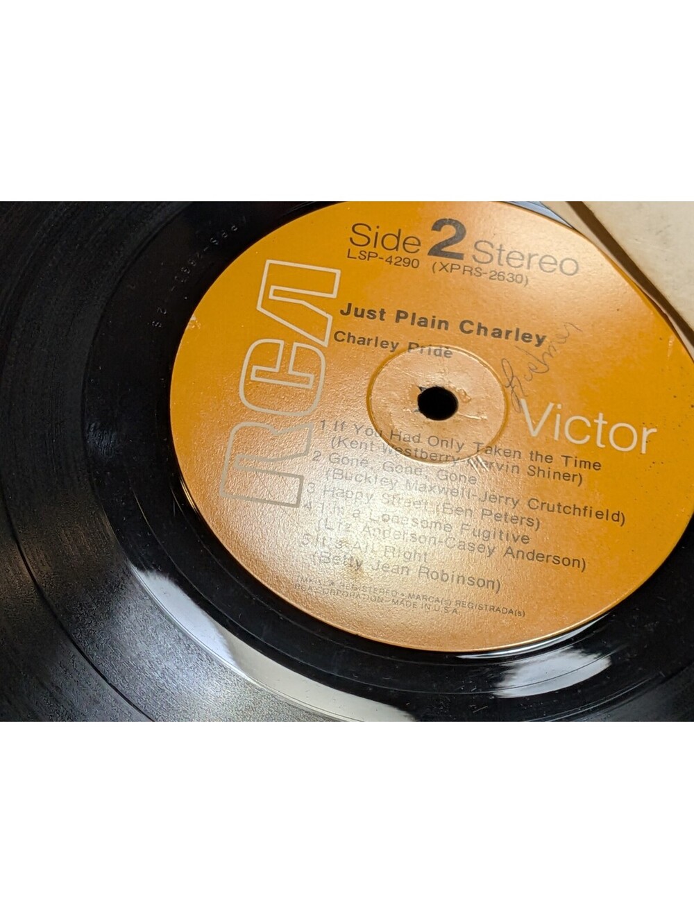 Charley Pride Just Plain Charley RCA Victor LSP-4290 Vinyl LP 1970 Country